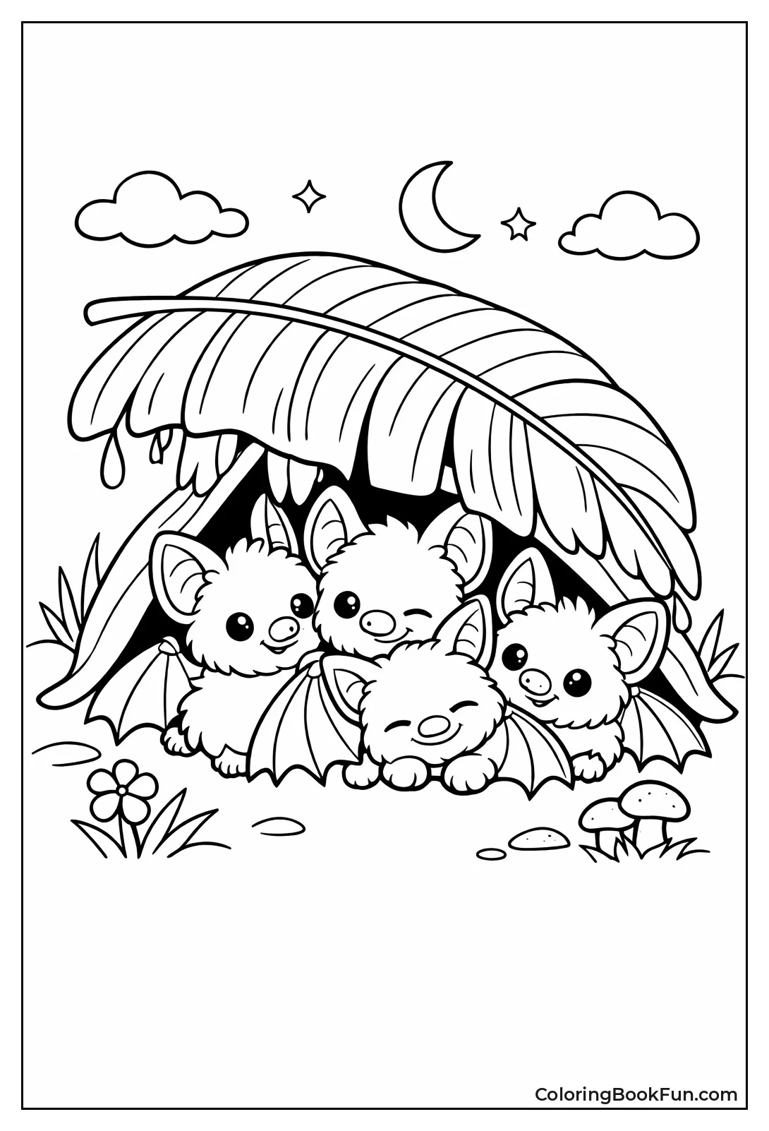 White Bats under Leaf Tent