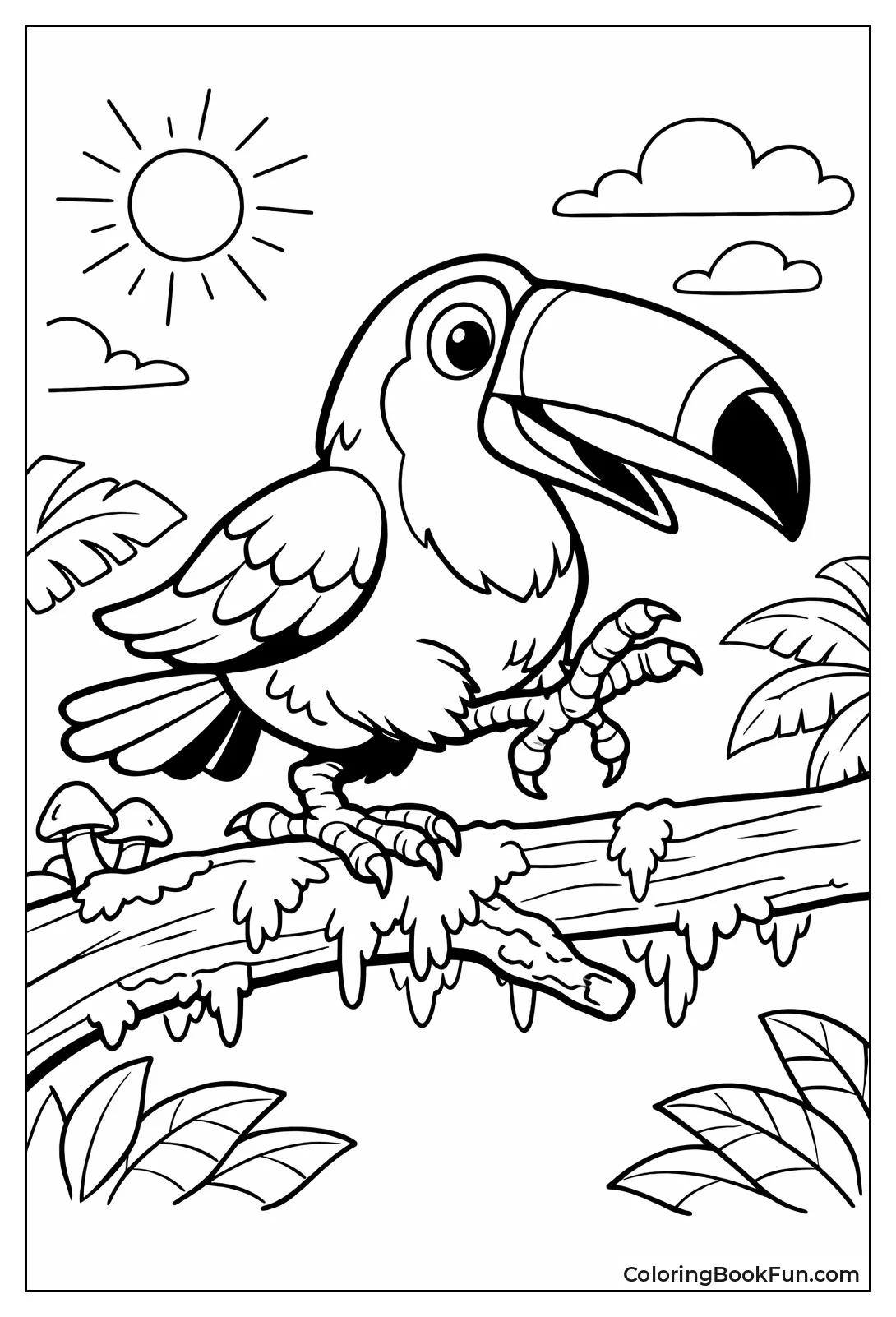 Hopping Toucan on Branch