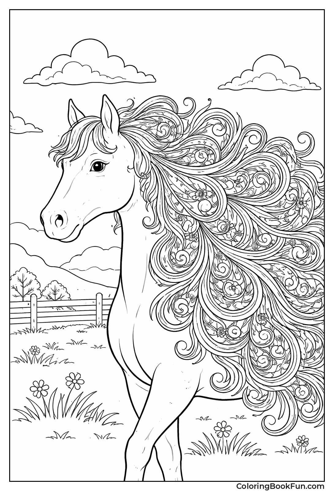 Zentangle Flowing Mane