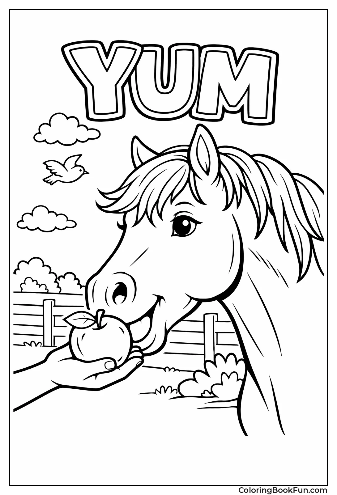 Horse Eating Apple