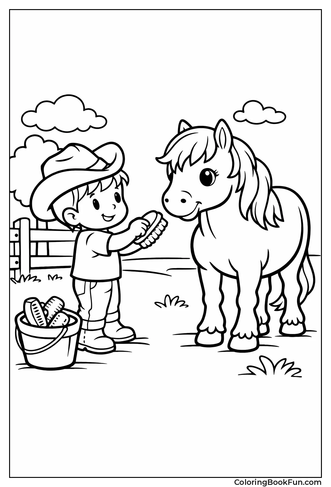 Grooming Friendly Pony