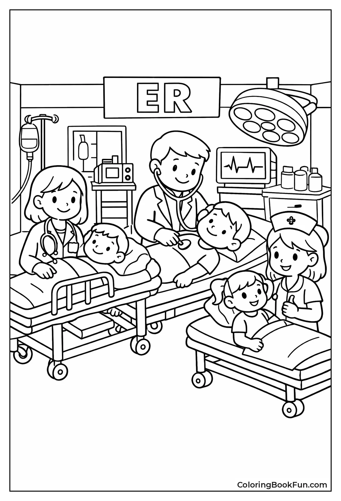 Busy Emergency Room Scene