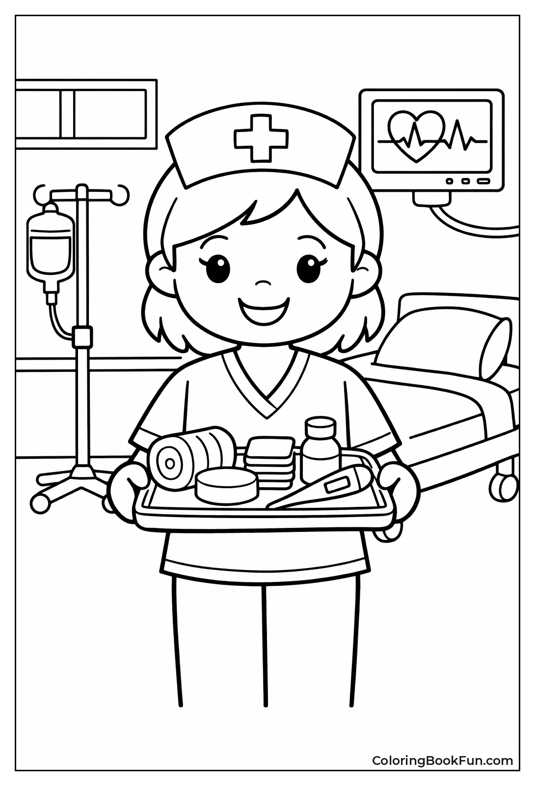Nurse Carrying Bandage Tray