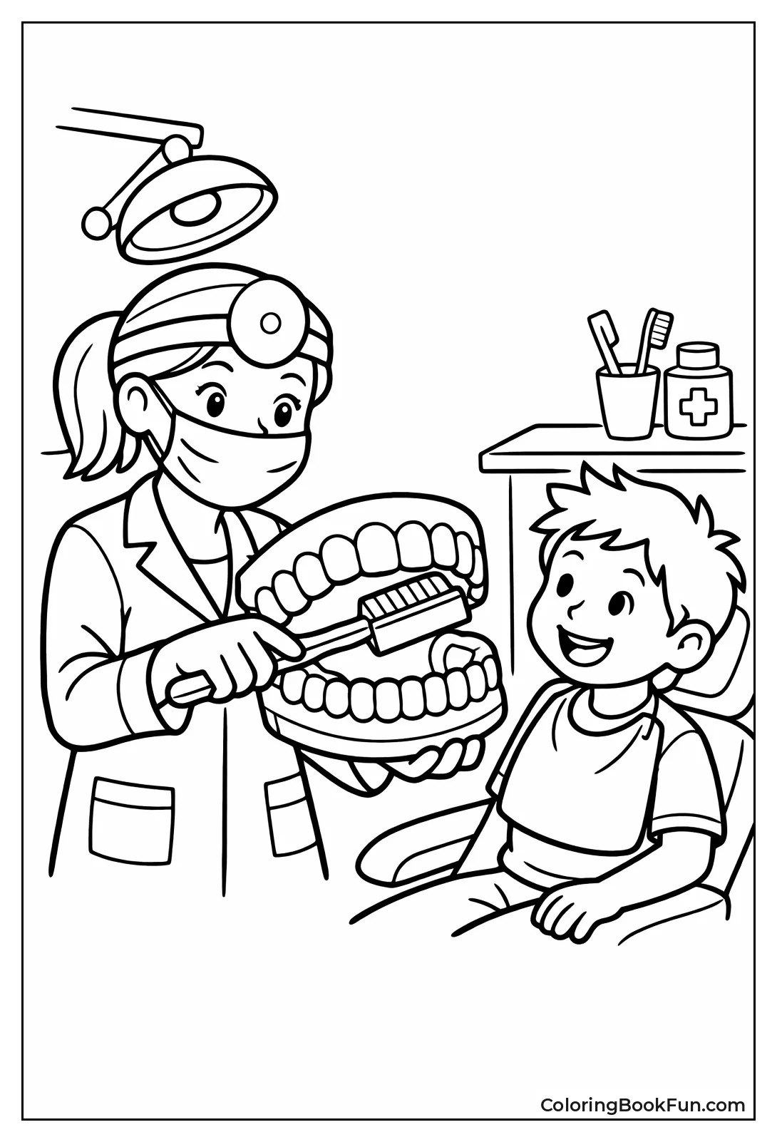 Dentist Teaching Tooth Brushing