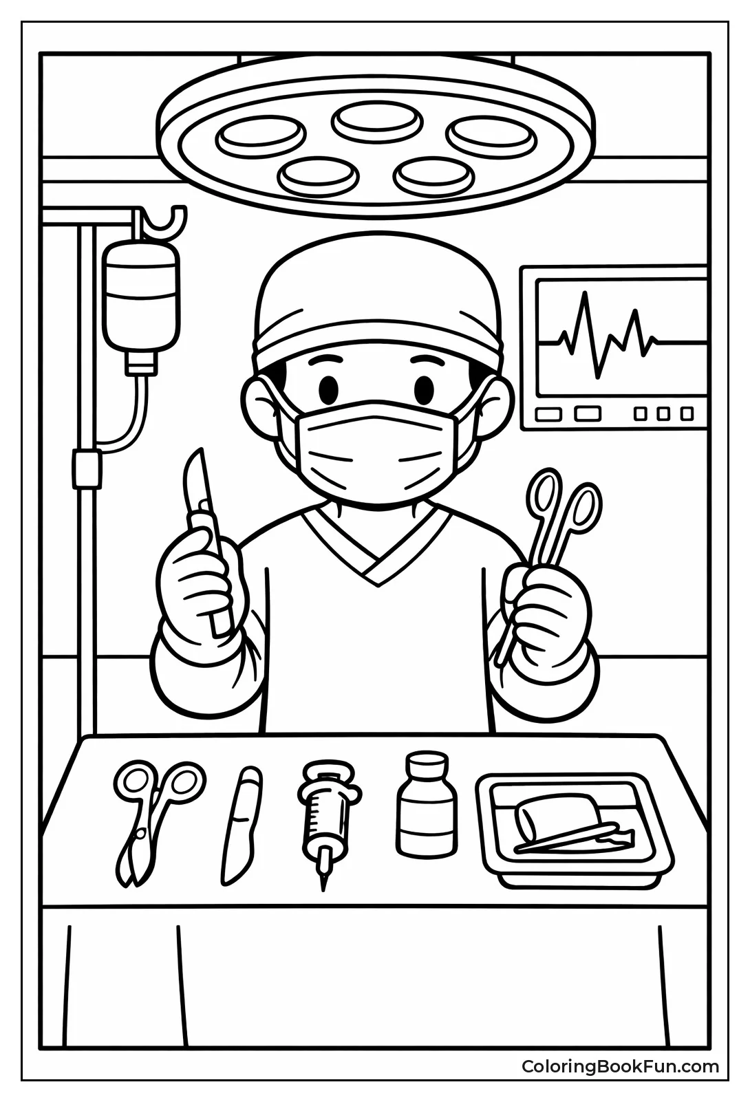 Surgeon with Operating Tools