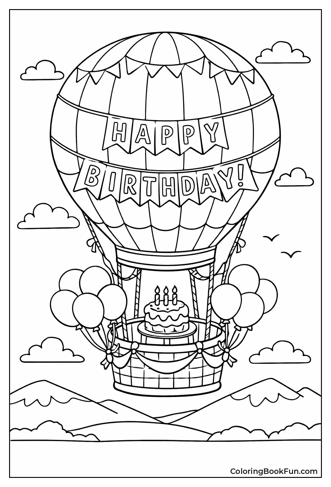 Birthday Balloons and Cake