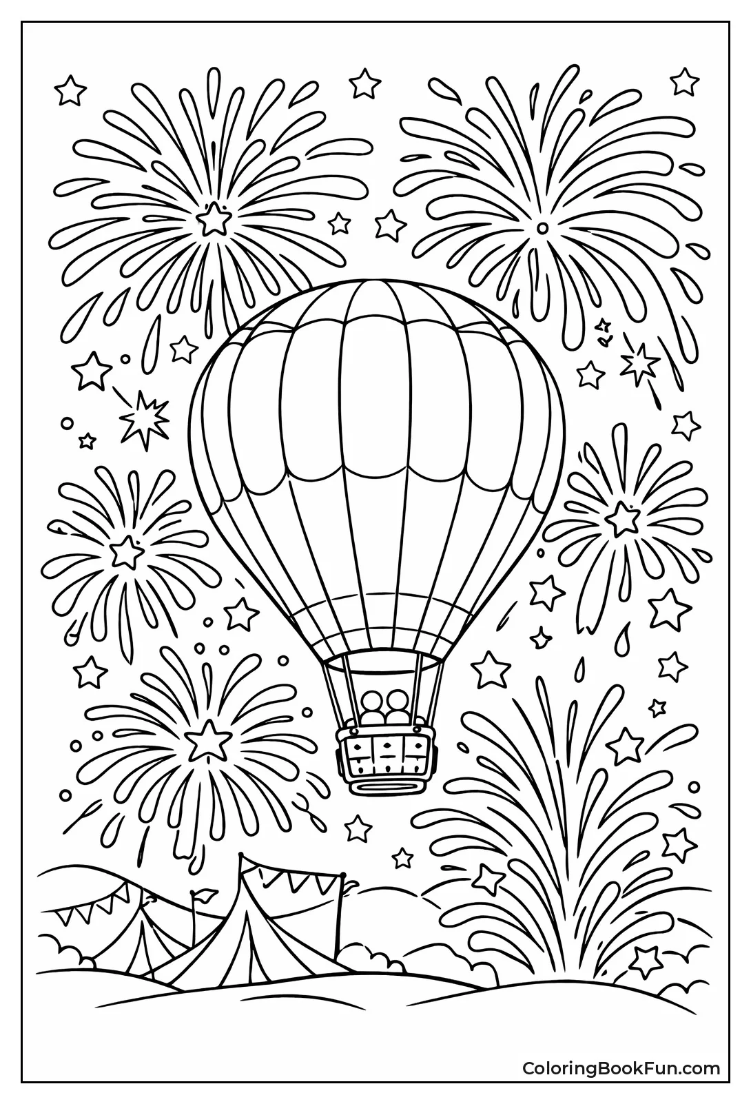 Balloon amid Fireworks