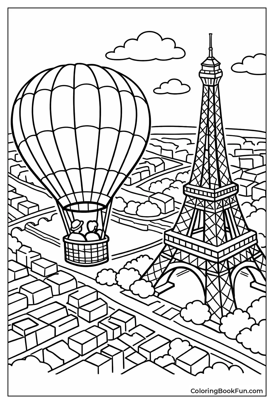 Balloon past Eiffel Tower