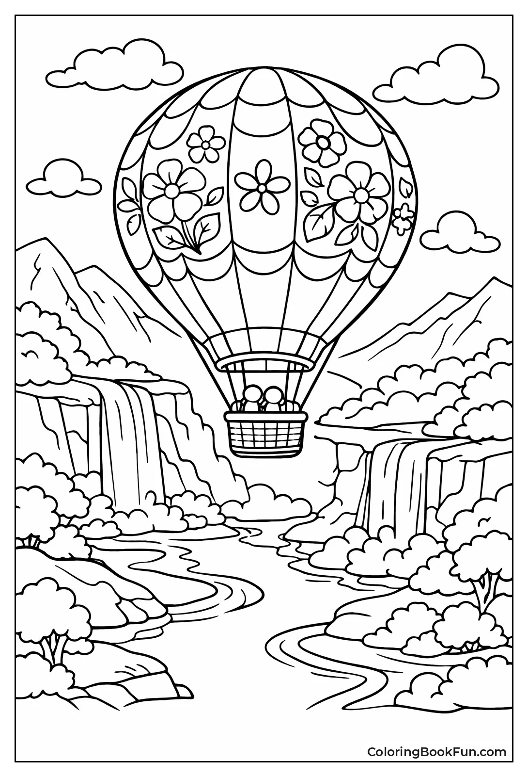 Floral Balloon over Valley