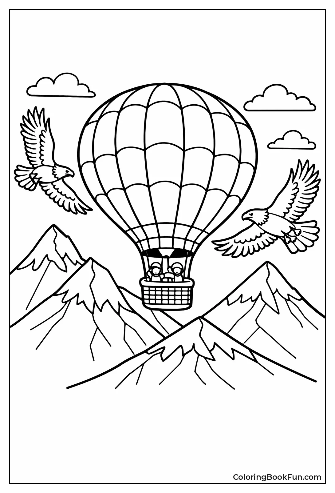 Balloon near Snowy Peaks