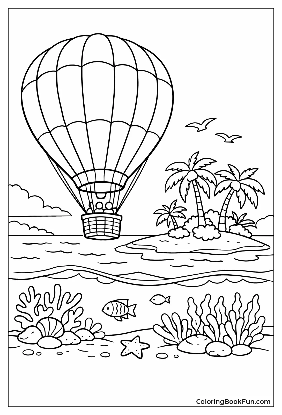 Island Flyover with Palms