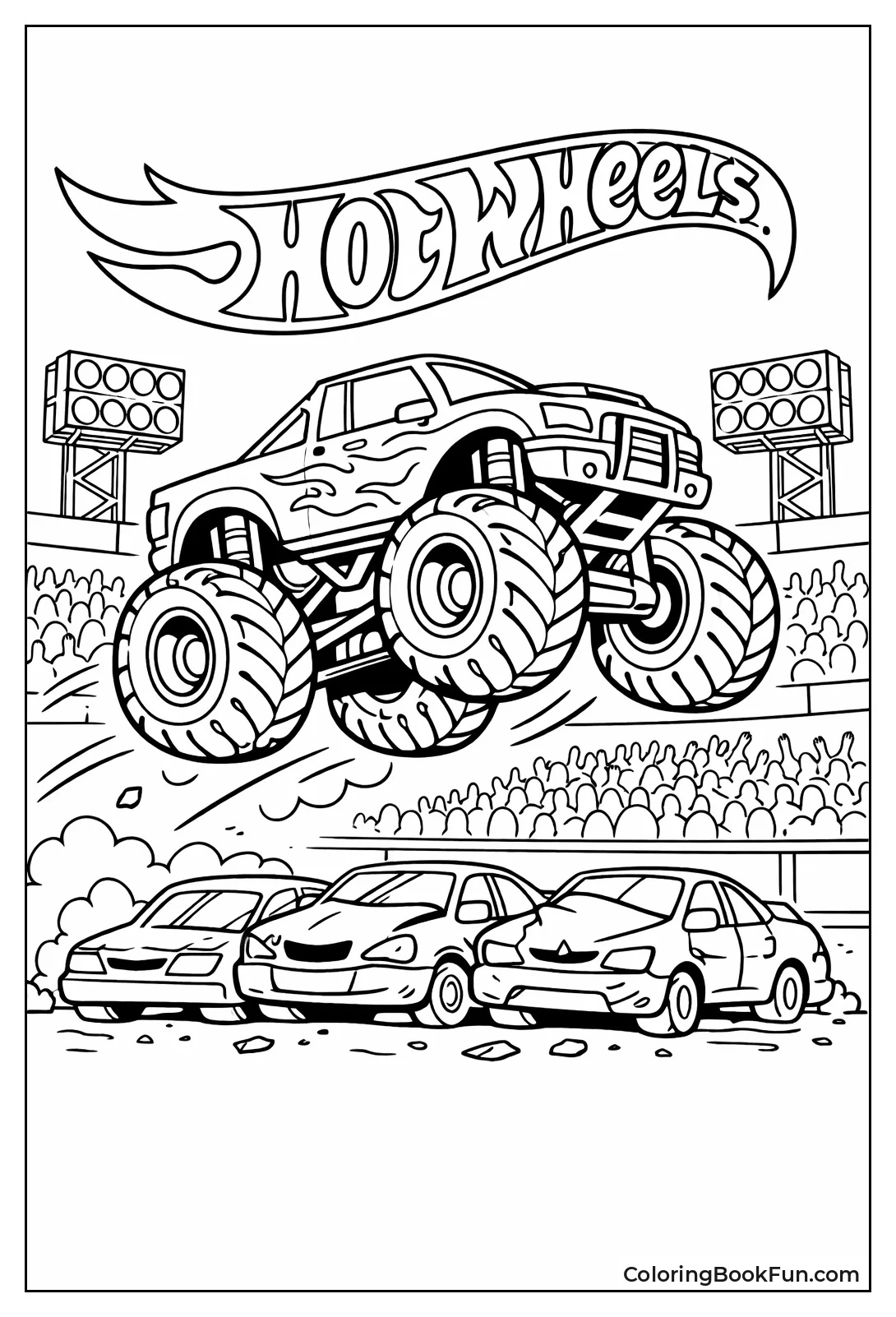 Monster Truck Jumps Arena Cars