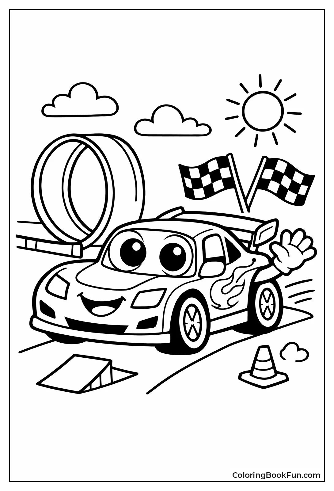 Cute Car Waves Big Eyes