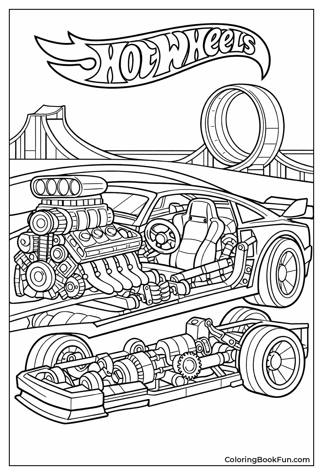 Car Reveals Engine Inside View