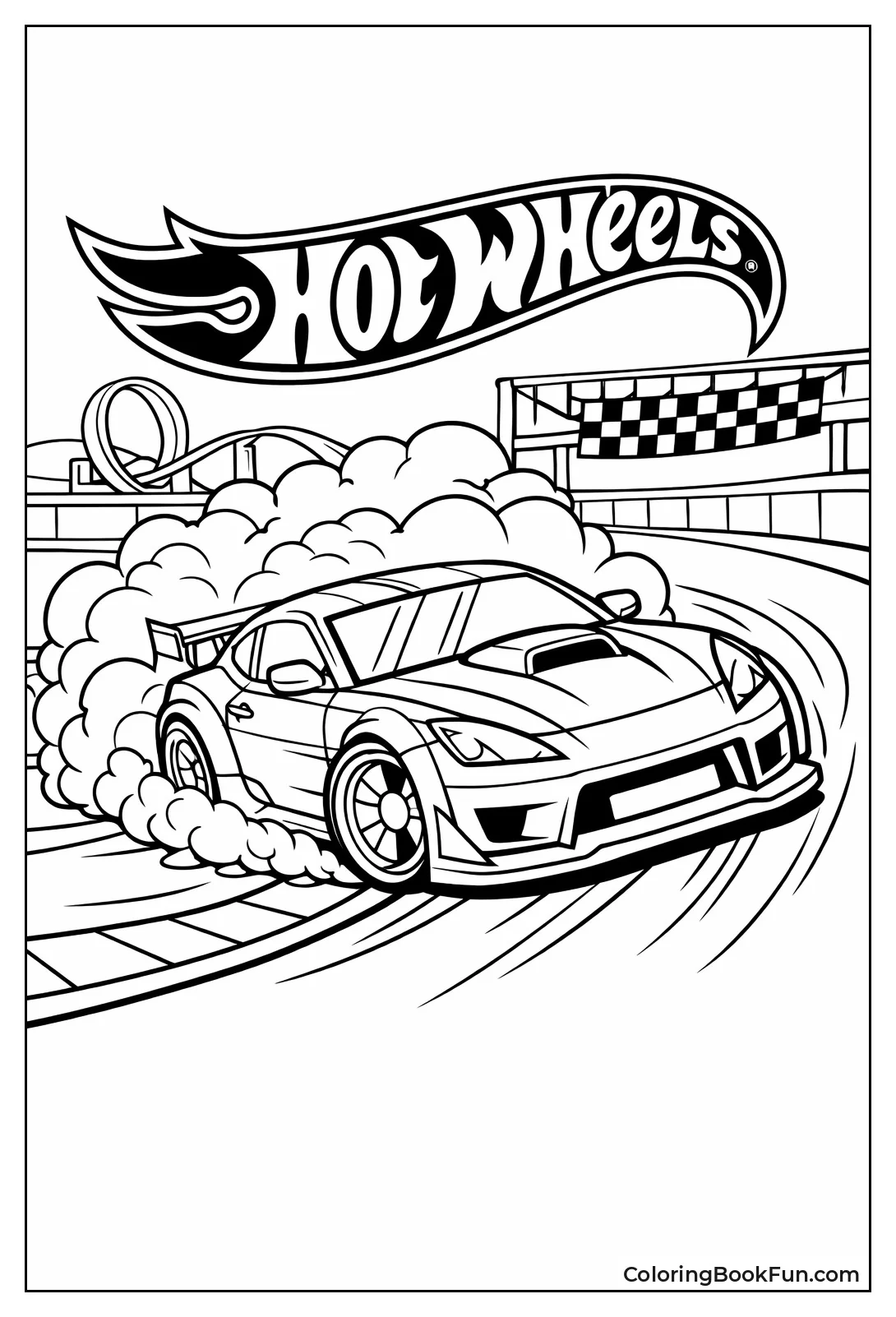 Sports Car Drifts Tire Smoke