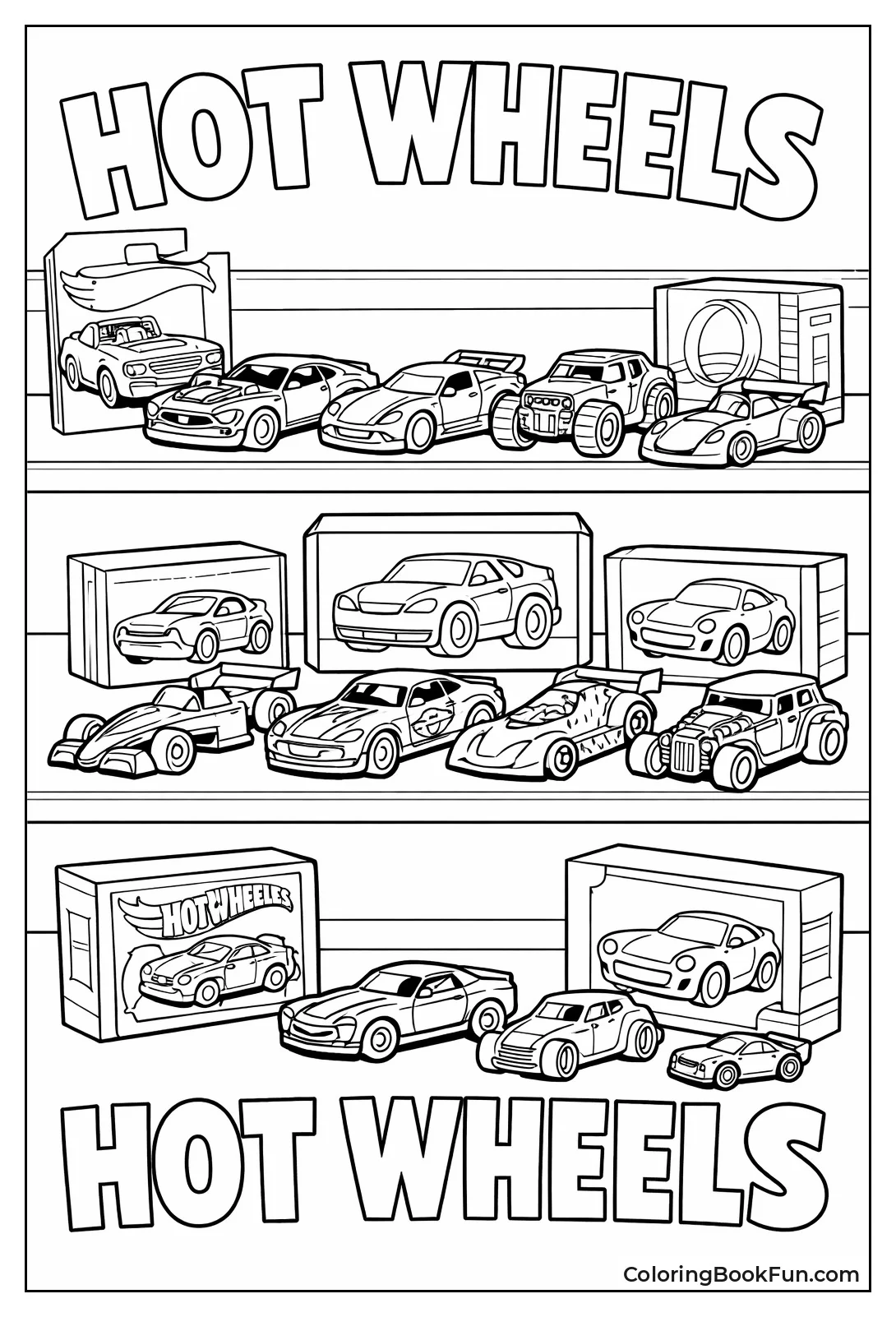 Cars Park on Display Shelf