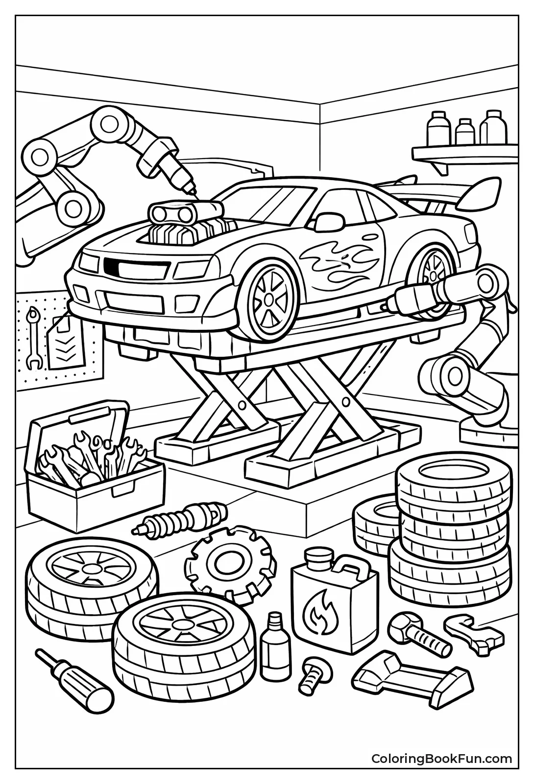 Mechanics Repair Car in Garage