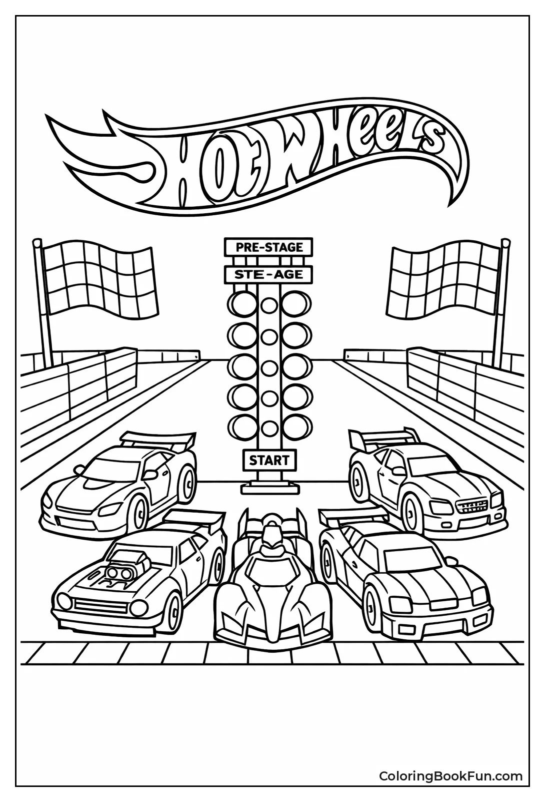 Cars Line Starting Race Lights