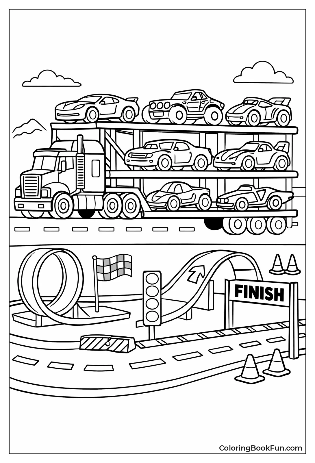 Truck Carries Stacked Hot Wheels