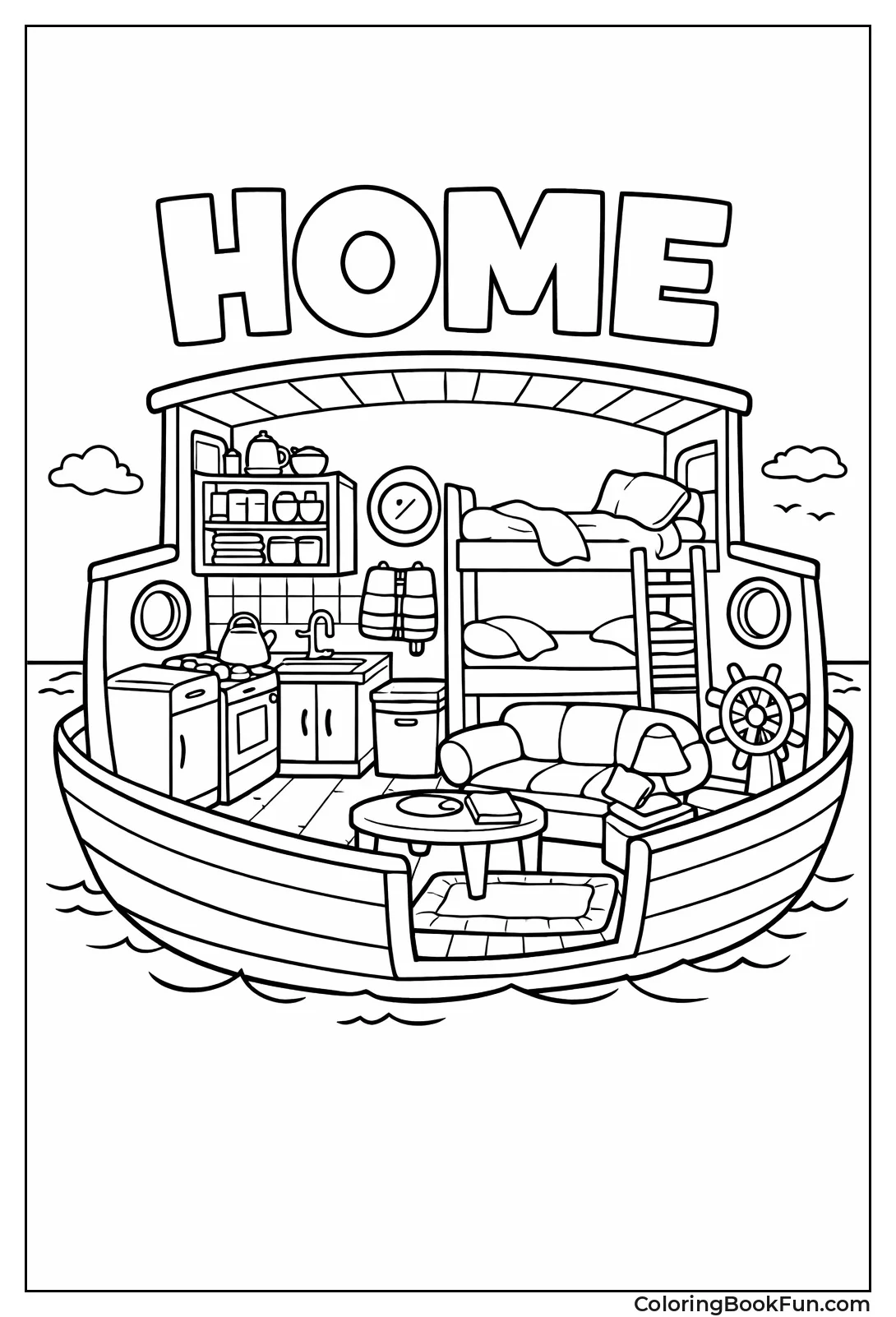 Houseboat Inside Cutaway