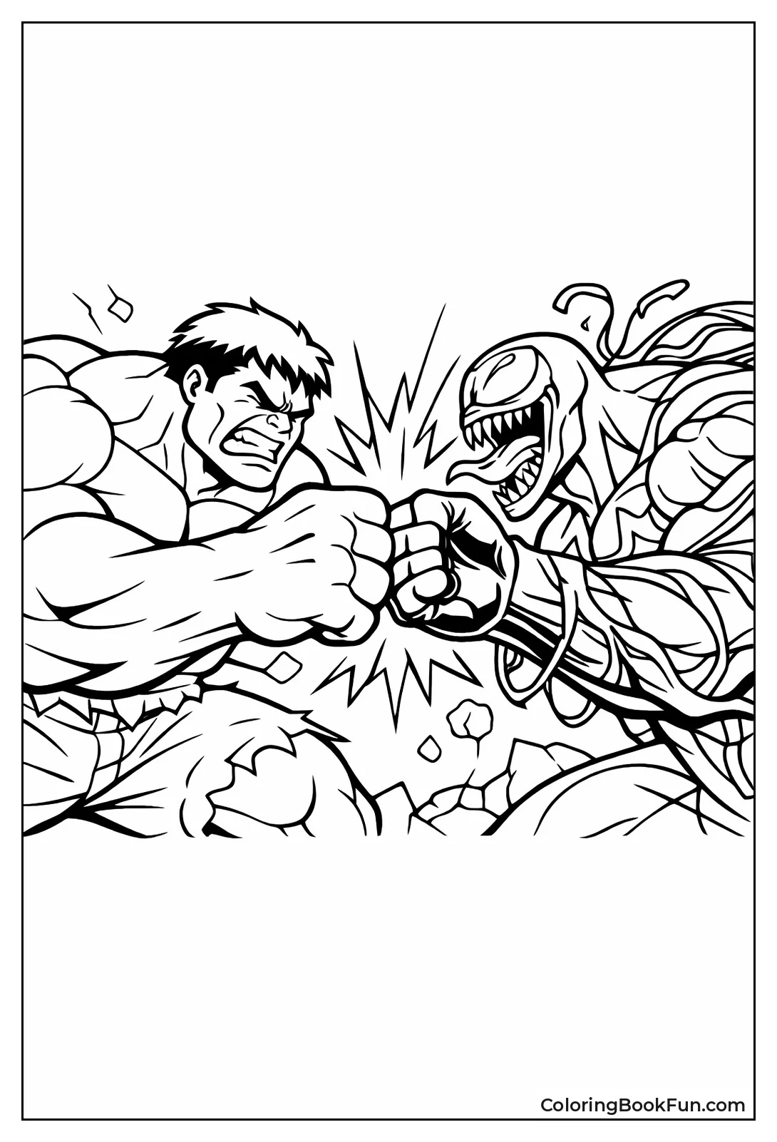 Hulk Punches Venom Hard