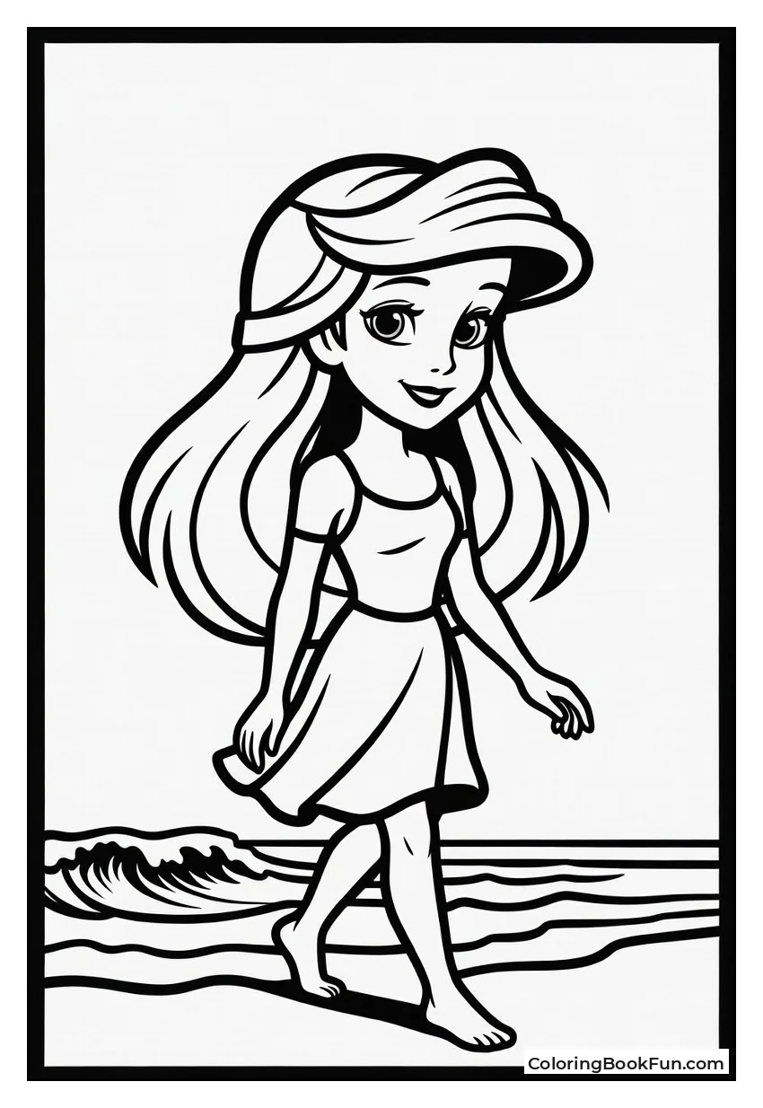 Human Ariel Walking on Beach