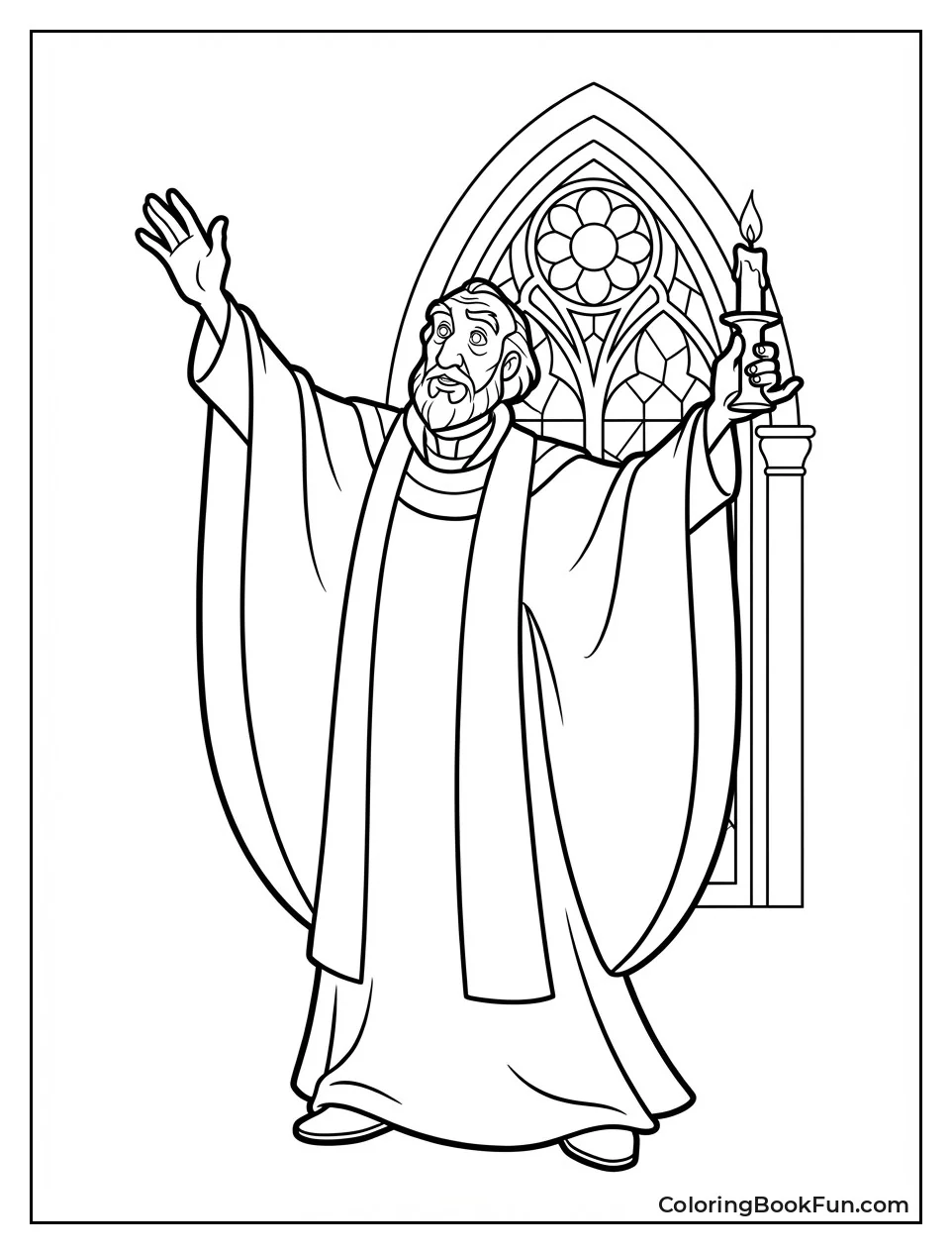 Archdeacon Blesses with Raised Arms