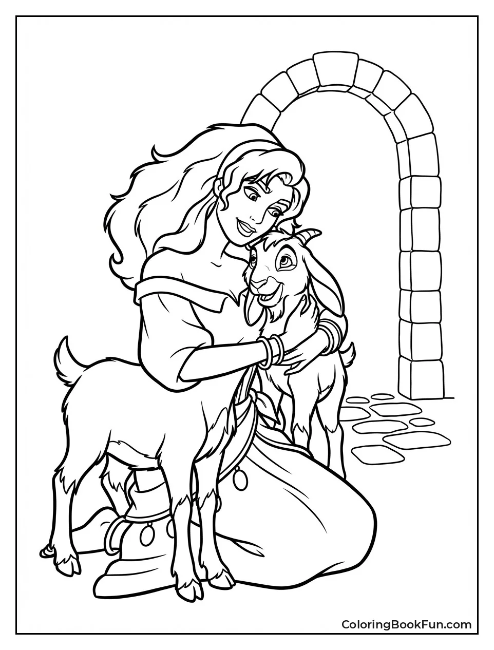 Esmeralda Hugs Djali Goat