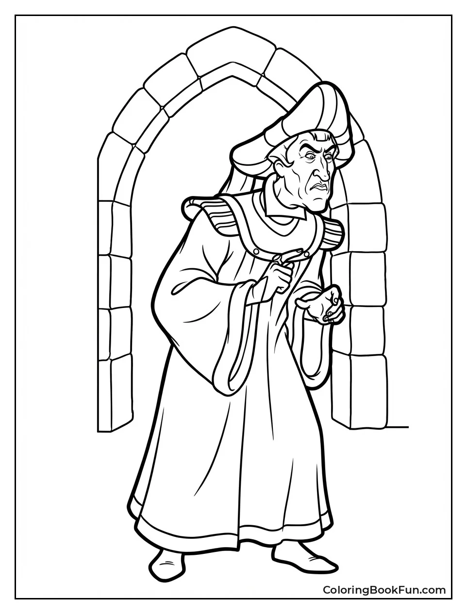 Frollo Glares with Sinister Shadow