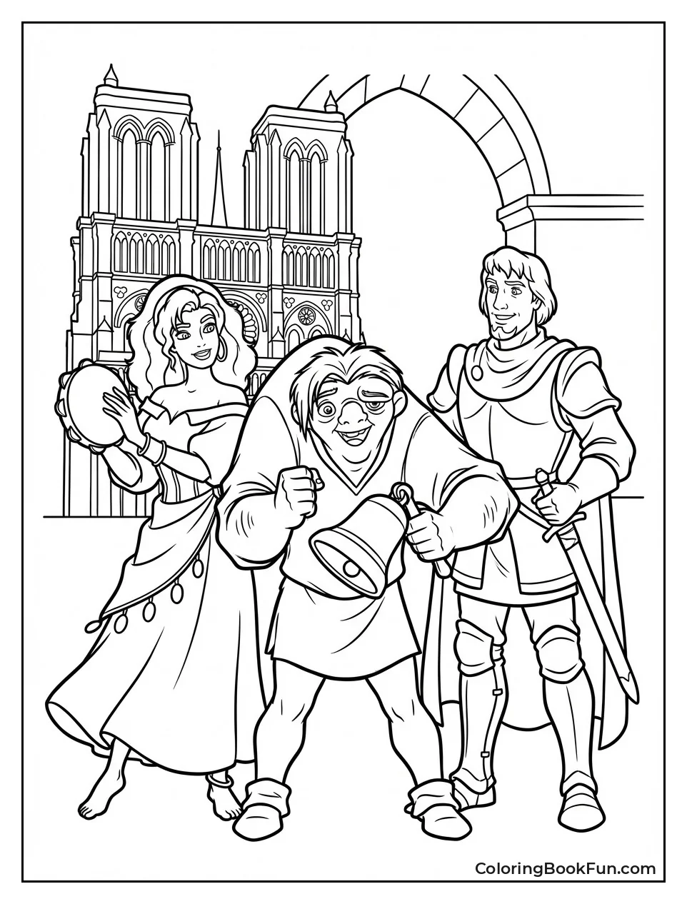 Quasimodo Esmeralda and Phoebus Unite