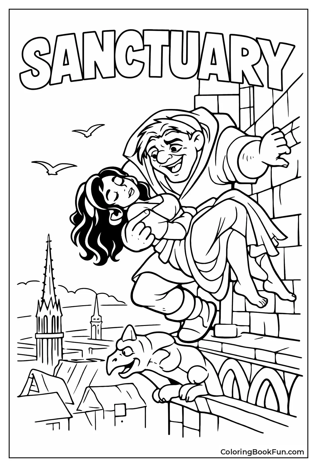 Quasimodo Carries Esmeralda to Safety