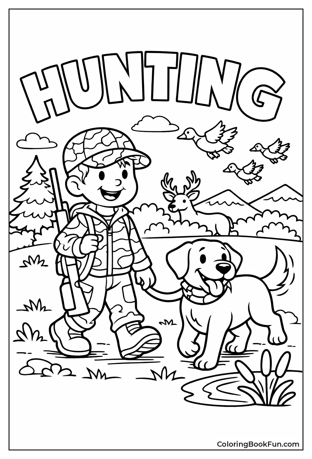 Hunter Walks with Labrador