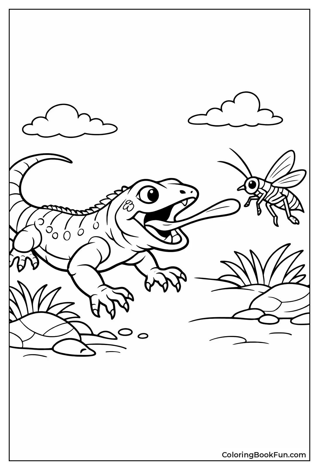 Lizard Hunts Big Butterfly