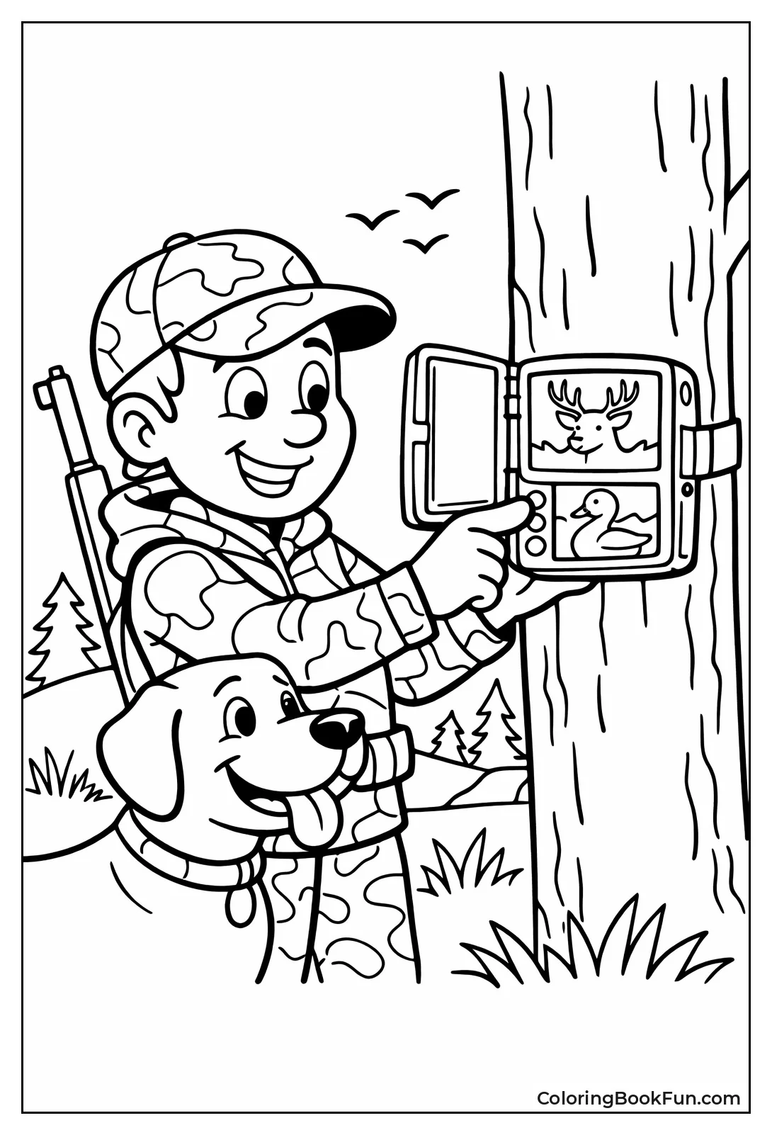 Hunter Checks Trail Camera