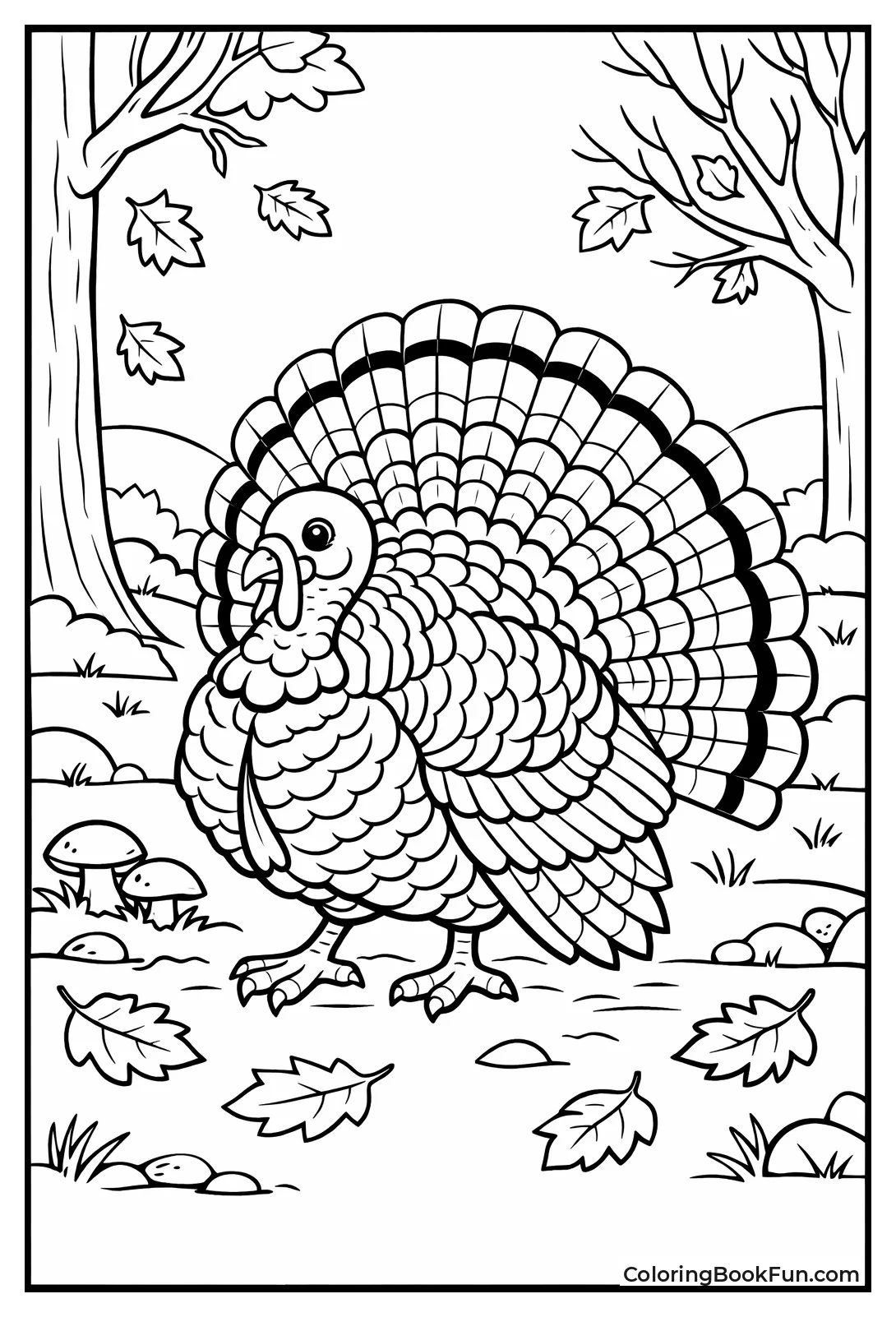 Strutting Turkey in Woods