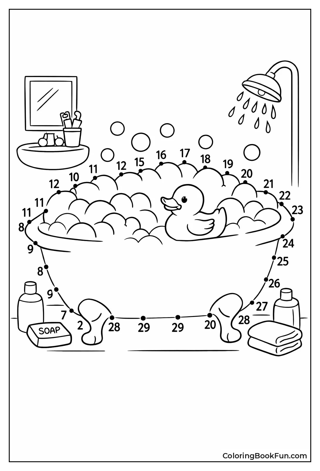 Dots Make Bubbly Bathtub