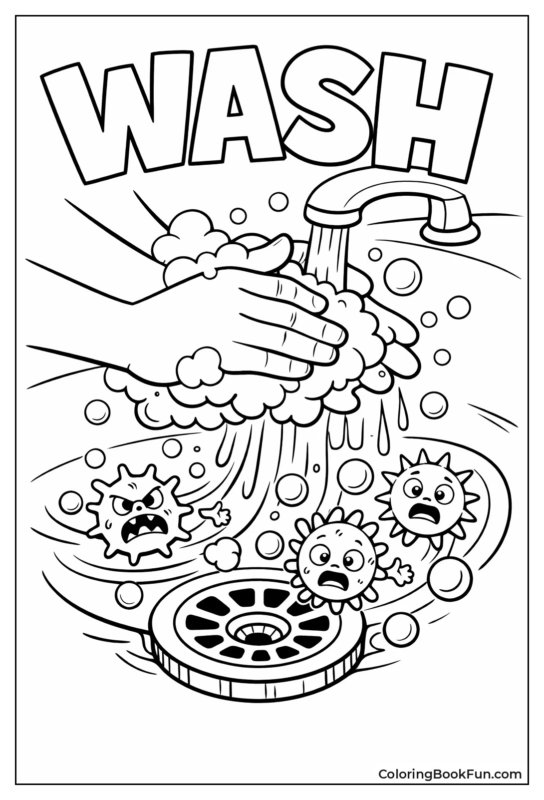 Hands Washing Germs Away