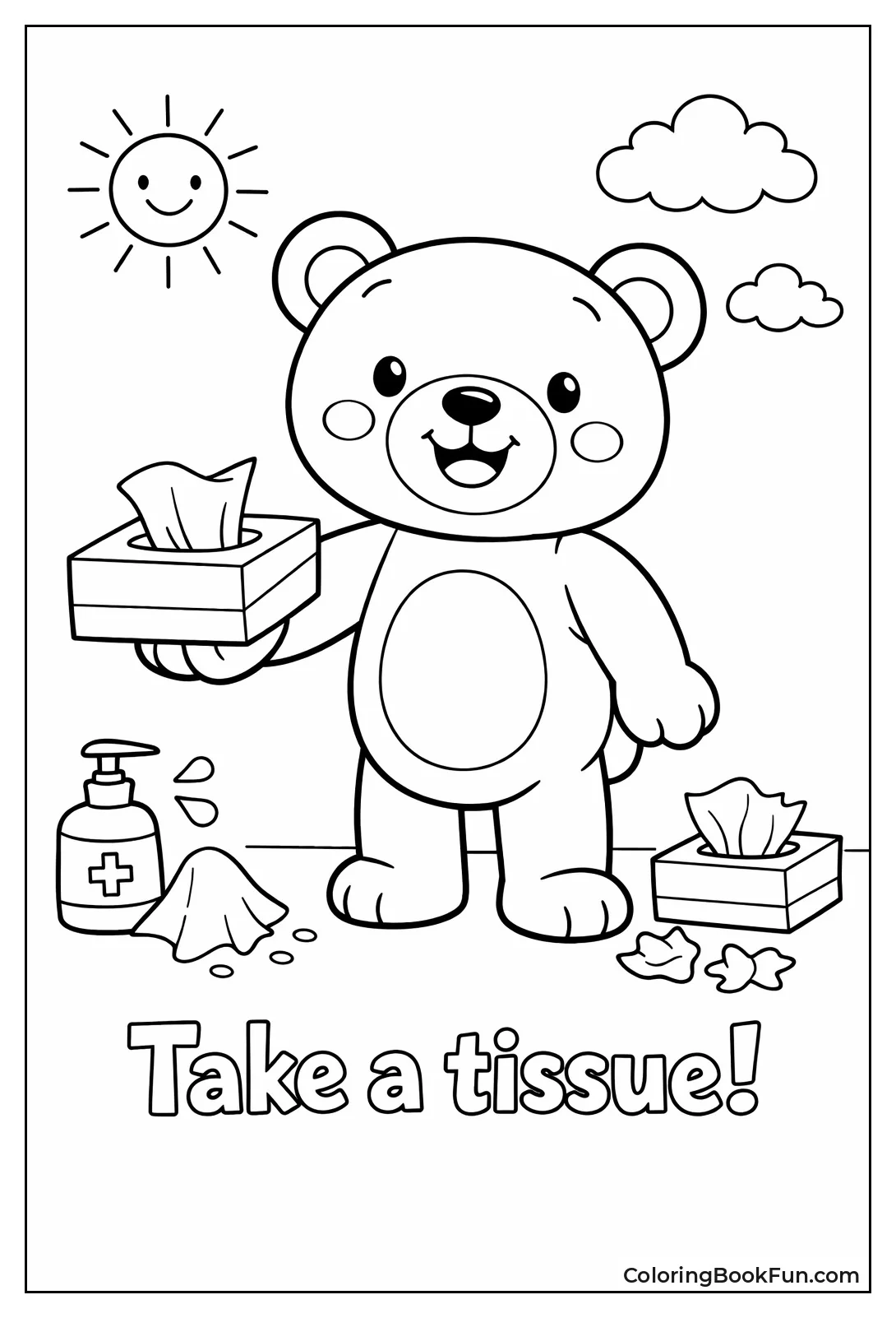 Bear Offers Tissue Box