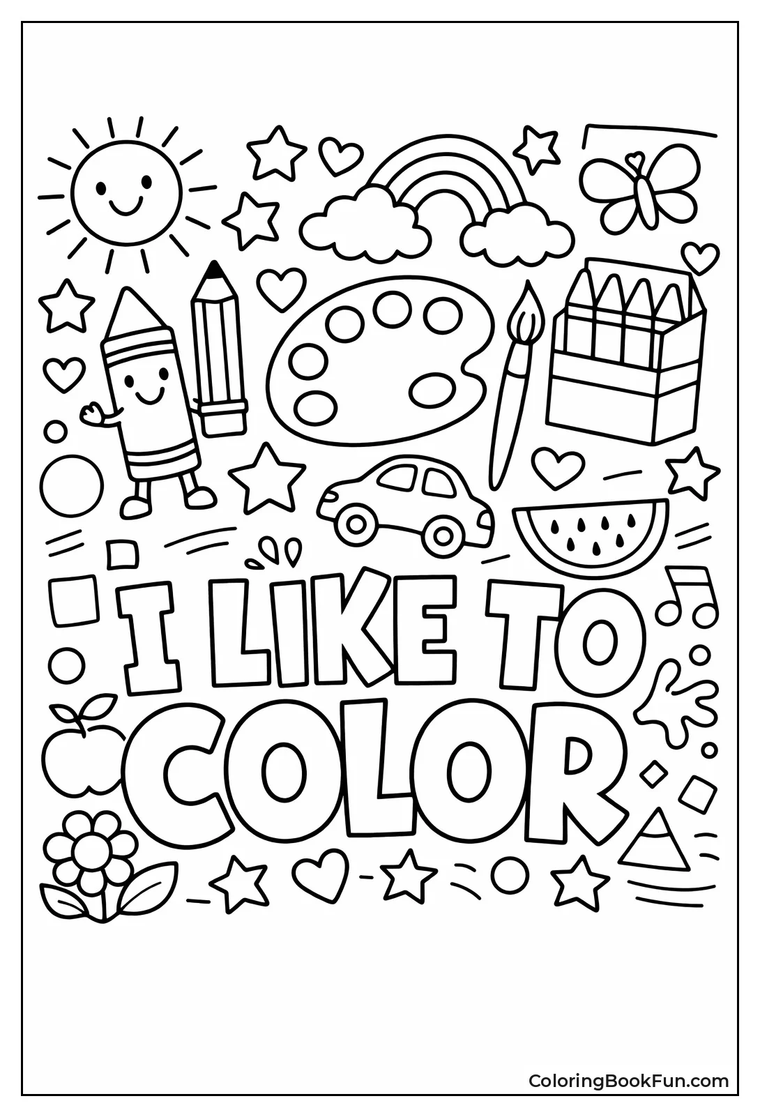 Doodles around Coloring Phrase