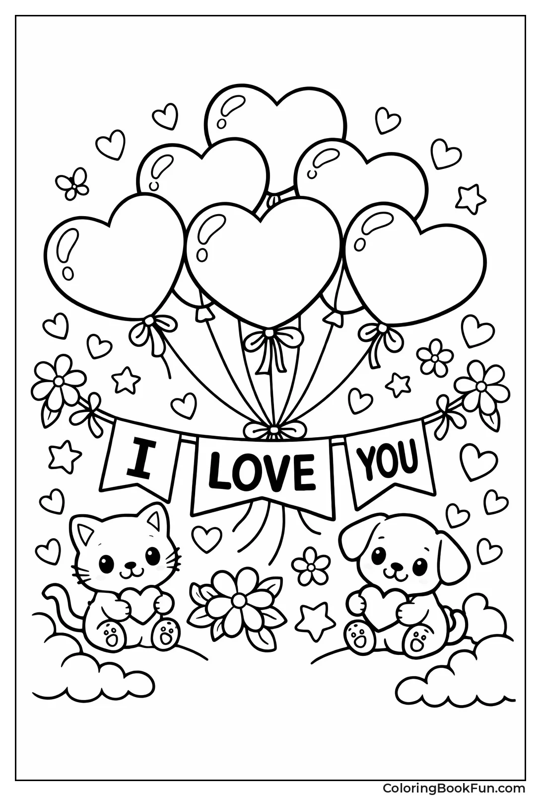 Balloons Cluster with Love String