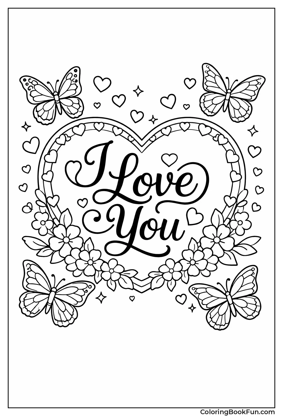 Butterflies Frame I Love You