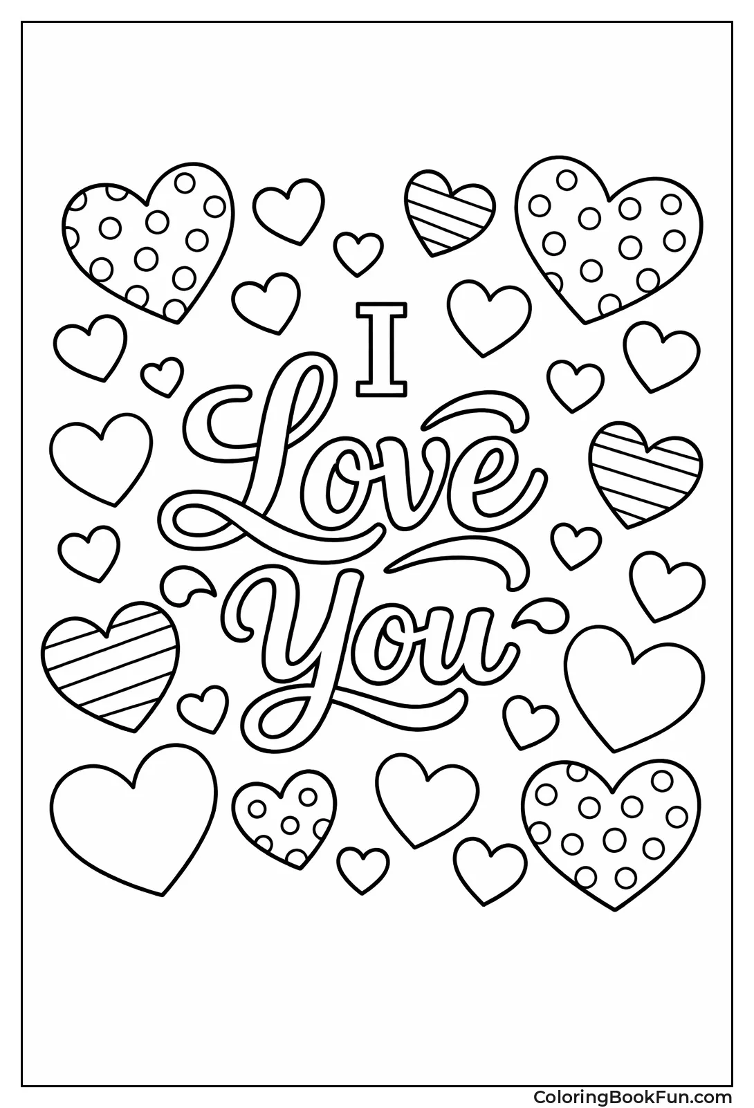 Hearts Pattern with Dots Stripes