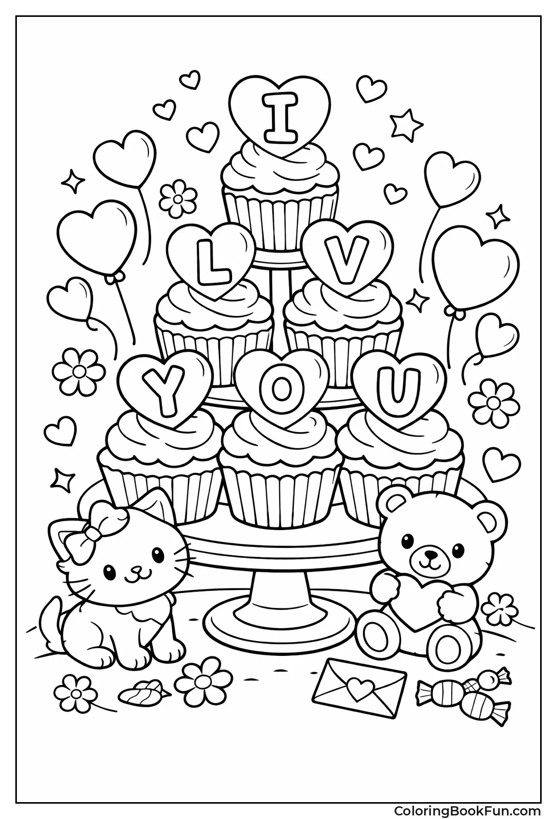 Cupcakes Stack Spells I Love You