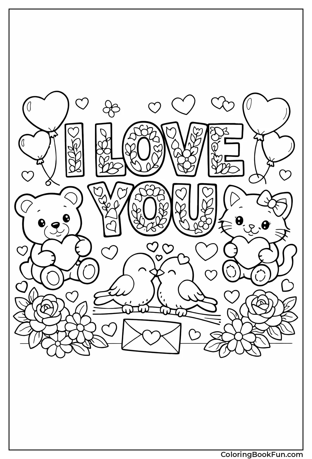 Flowers Fill I Love You Letters