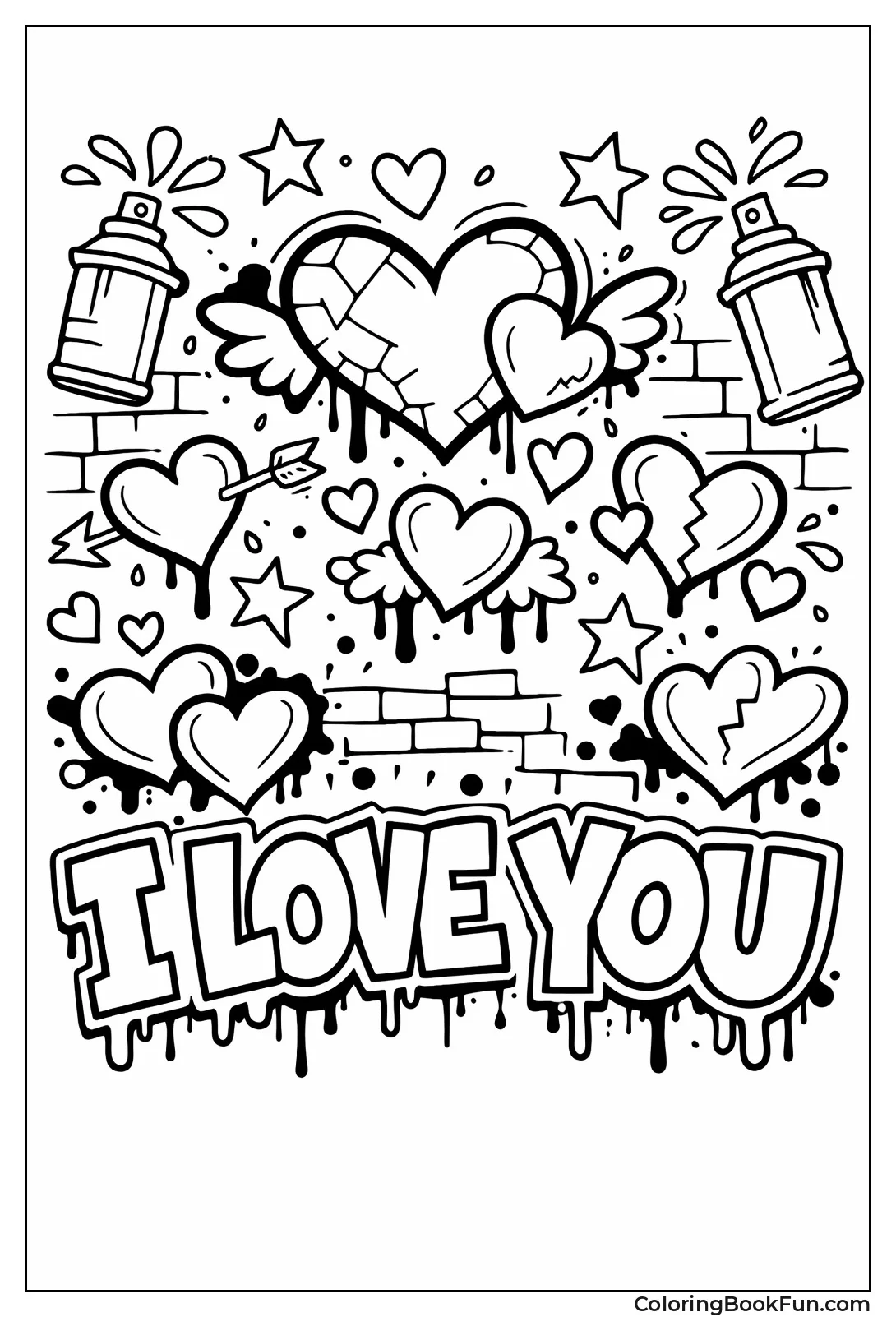 Graffiti Spells Bold I Love You