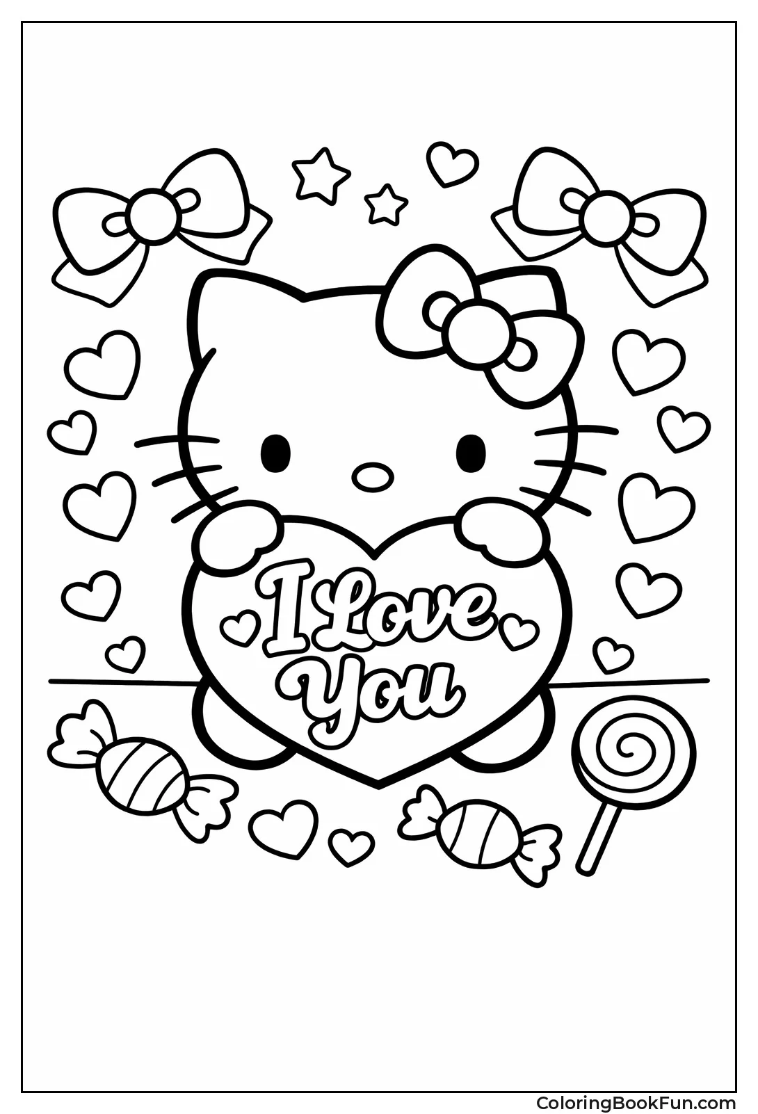 Hello Kitty Holds Love Heart