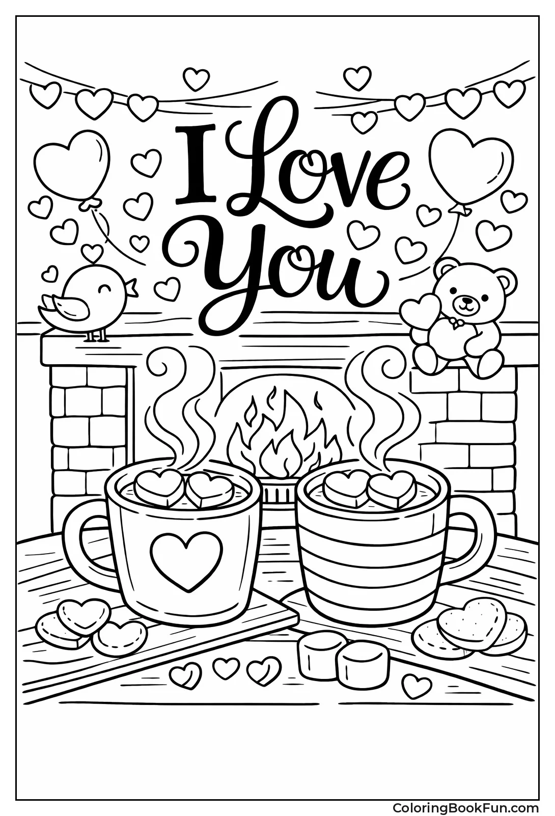 Cocoa Mugs with Heart Marshmallows