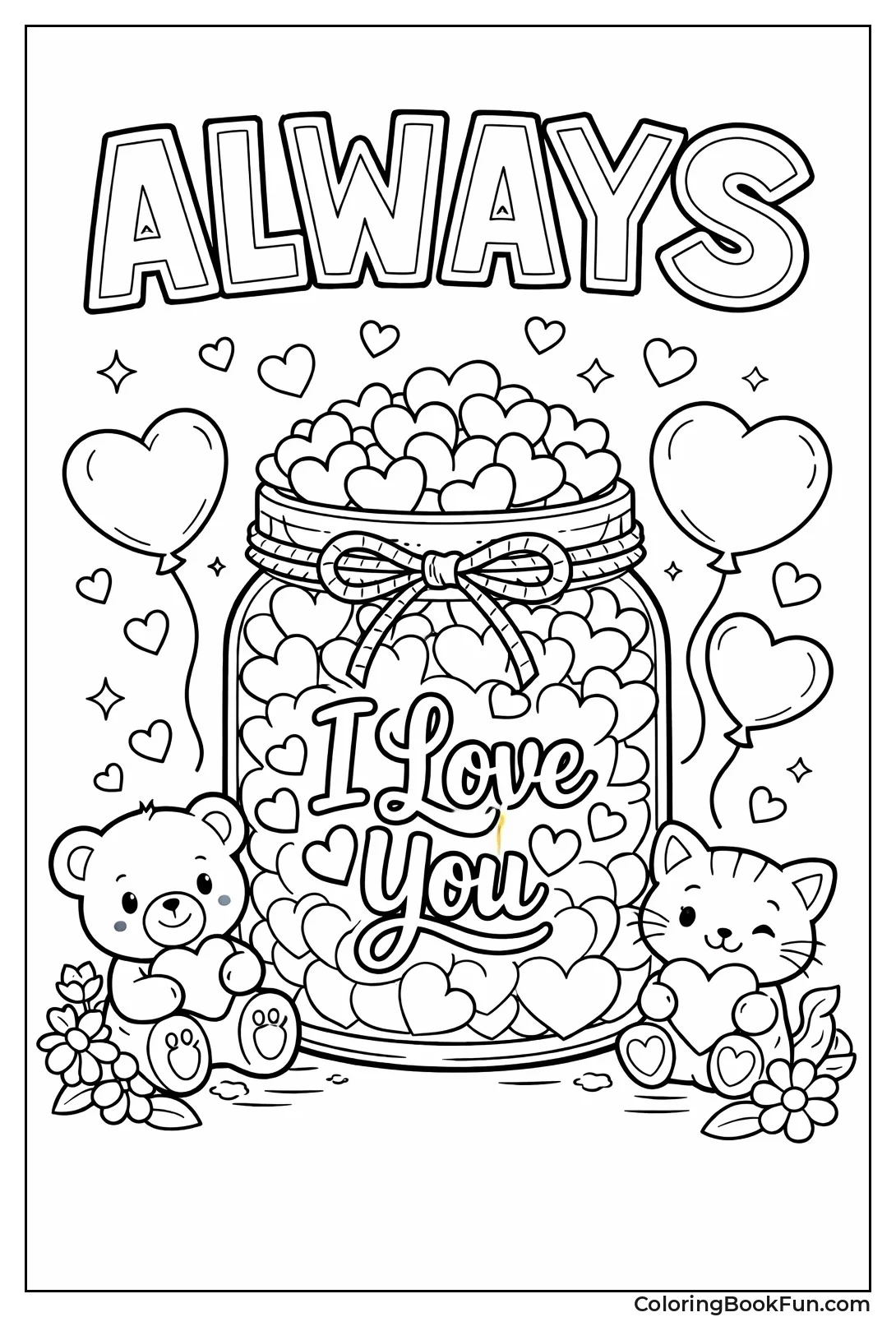 Jar Fills with Paper Hearts