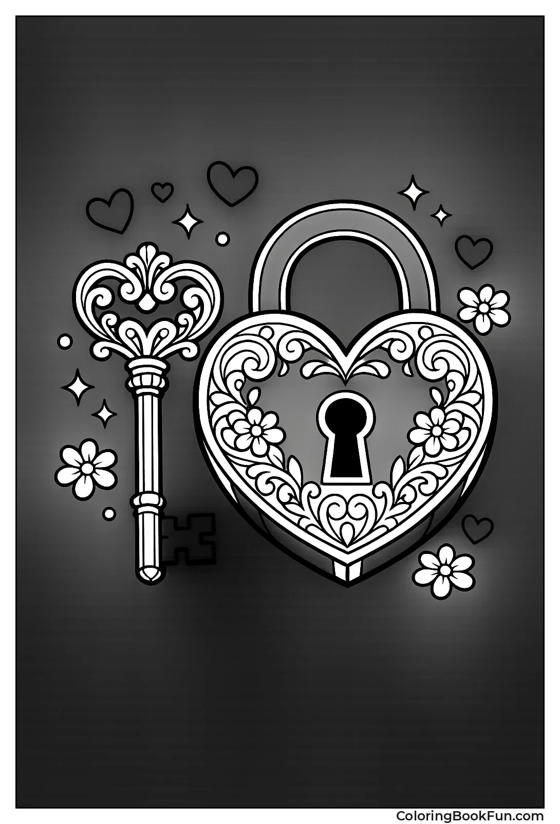 Key Unlocks Heart Padlock