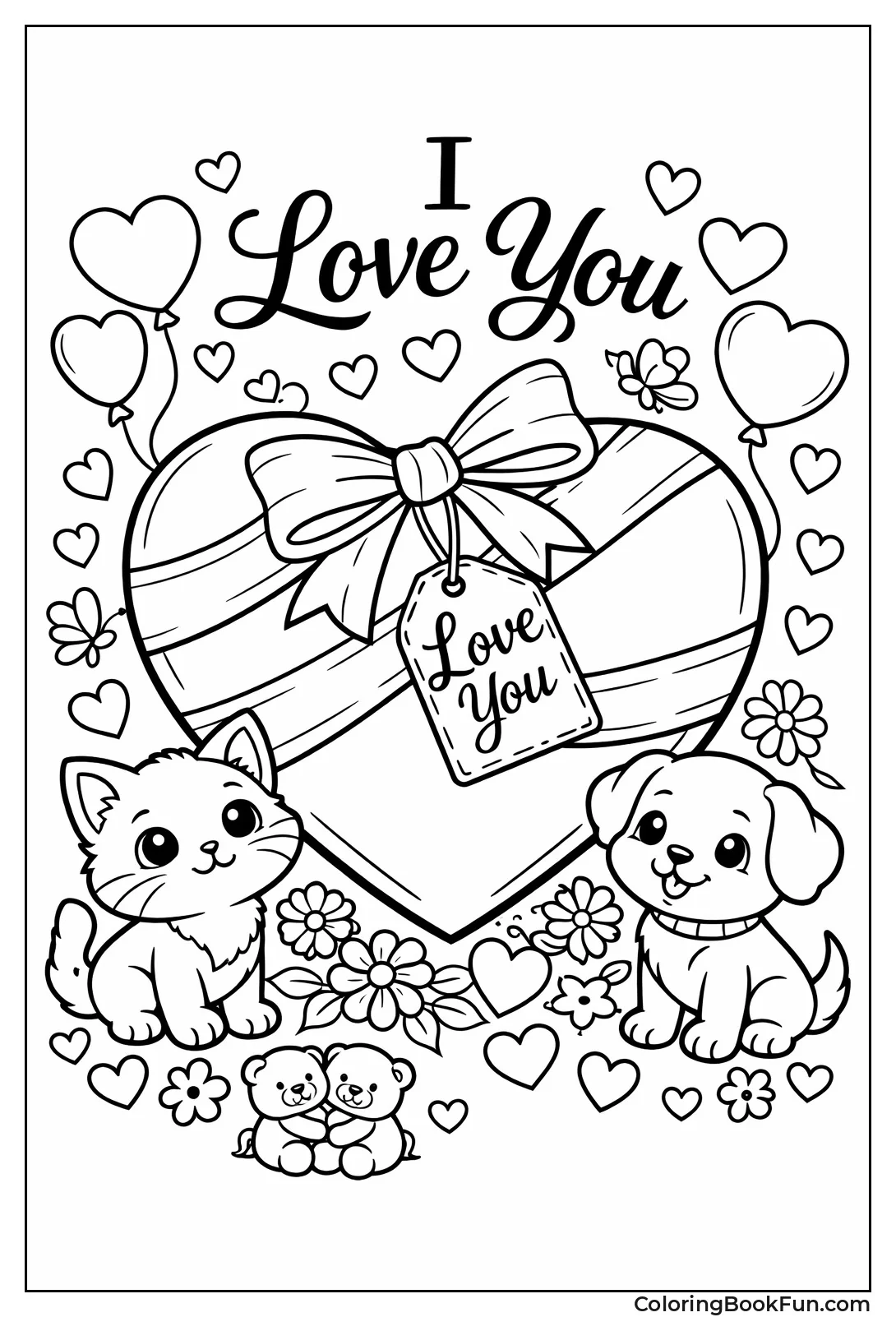 Ribbons Wrap Big Love Heart